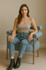 Bellbottom Armchair Blue - Image 2