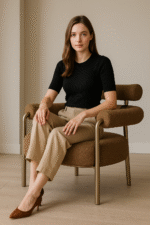 Bellbottom Armchair Brown