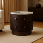 Button Side Table Brown