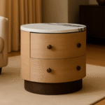 Button Side Table White