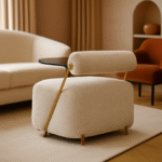 Zentangle Pouf White